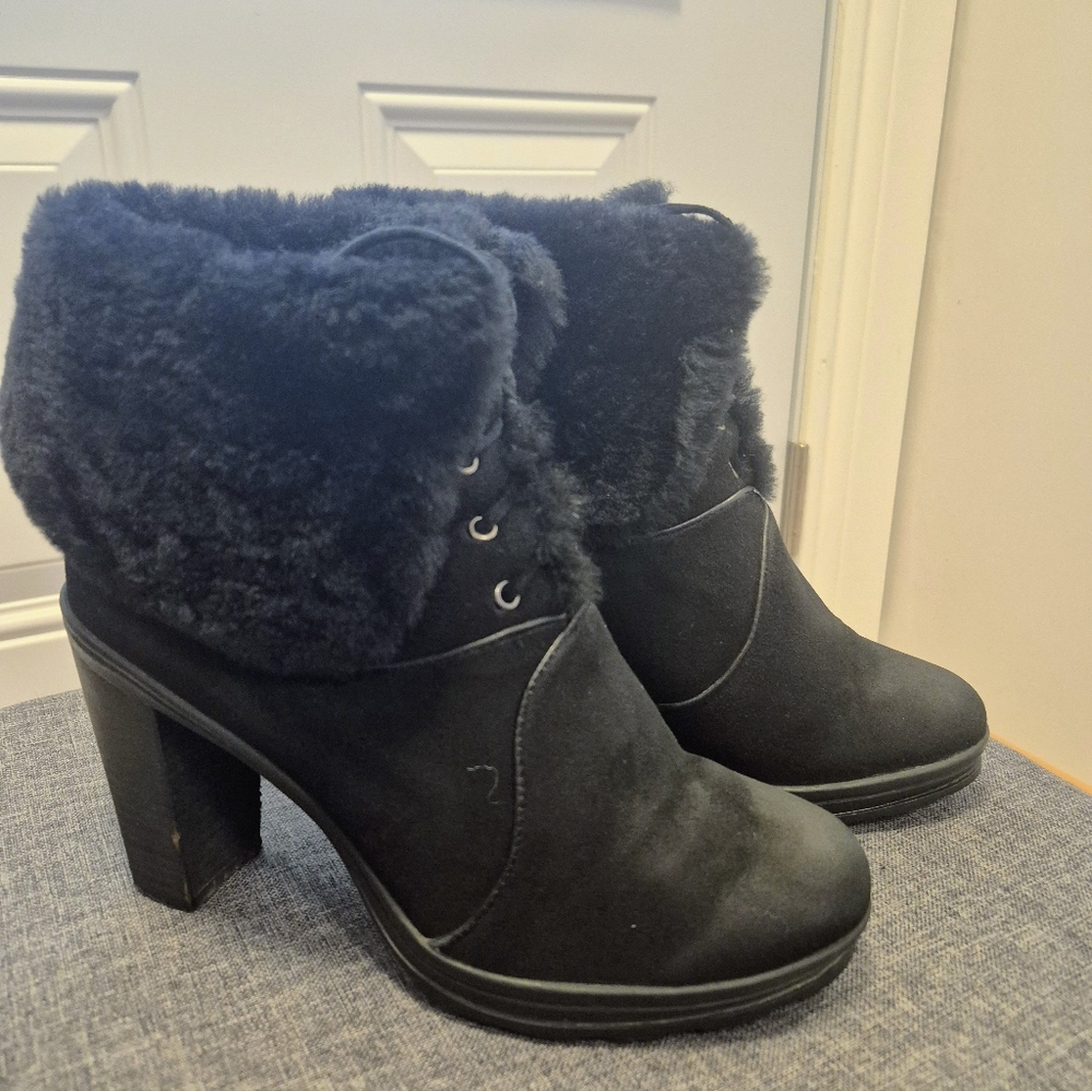 Natural Suede and Real Fur Lined Winter Ankle Boots Super Warm - Picture 3 of 17
